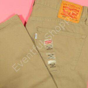 Levis 505 Jeans Mens 34 Brown Regular Straight Fit New